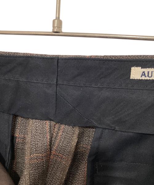 AURALEE（オーラリー）AURALEE (オーラリー) BLUEFACED WOOL CHECK WIDE SLACKS　ブルーフェイストウールチェックワイドスラックス　A21AP02C ブラウン サイズ:4の古着・服飾アイテム