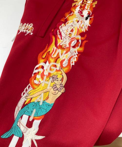 doublet（ダブレット）doublet (ダブレット) 19SS EMBROIDERY TRACK PANTS（エンブロイダリートラックパンツ）　19SS18LC02 レッド サイズ:Sの古着・服飾アイテム