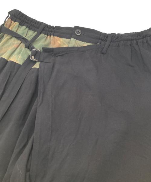 GROUND Y（グラウンドワイ）GROUND Y (グラウンドワイ) スカートレイヤードパンツ　GO-P06-800 ブラック サイズ:3の古着・服飾アイテム