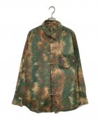 GROUND Yグラウンドワイ）の古着「カモフラ チャイナシャツ　GO-B01-006」｜グリーン