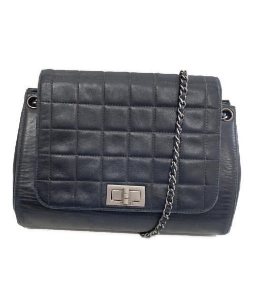 CHANEL（シャネル）CHANEL (シャネル) チョコバー 2.55 チェーンショルダーバッグ ブラックの古着・服飾アイテム