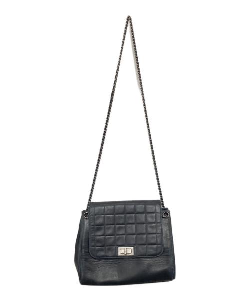 CHANEL（シャネル）CHANEL (シャネル) チョコバー 2.55 チェーンショルダーバッグ ブラックの古着・服飾アイテム