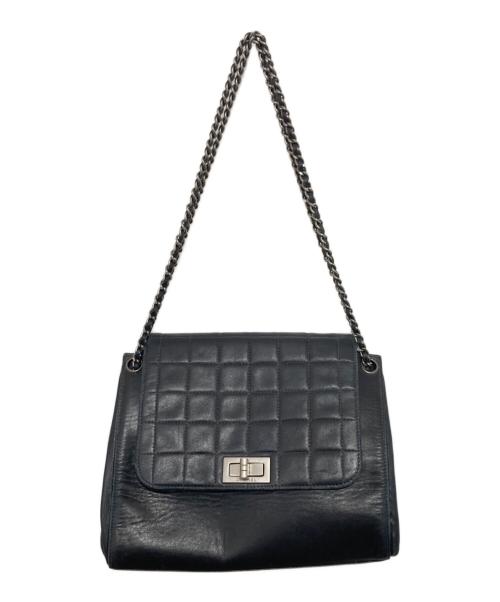 CHANEL（シャネル）CHANEL (シャネル) チョコバー 2.55 チェーンショルダーバッグ ブラックの古着・服飾アイテム