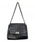 中古・古着 CHANEL (シャネル) チョコバー 2.55 チェーンショルダーバッグ ブラック：110000円