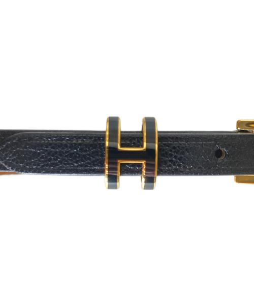 HERMES（エルメス）HERMES (エルメス) ドゥブルトゥール ポップH ダブルツアーブレスレット　H500375FC89T3 ブラックの古着・服飾アイテム