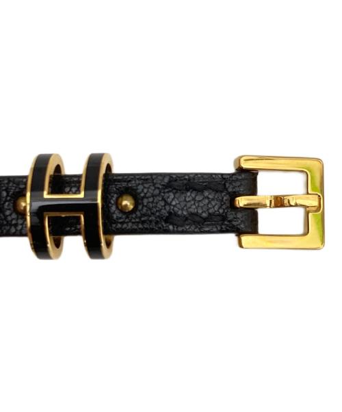 HERMES（エルメス）HERMES (エルメス) ドゥブルトゥール ポップH ダブルツアーブレスレット　H500375FC89T3 ブラックの古着・服飾アイテム
