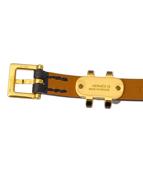 HERMES（エルメス）HERMES (エルメス) ドゥブルトゥール ポップH ダブルツアーブレスレット　H500375FC89T3 ブラックの古着・服飾アイテム