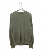 AURALEEオーラリー）の古着「19SS HARDTWIST-COTTON-RIB-KNIT（ハードツイストコットンリブニット）　A9SP02TR」｜ライトグリーン