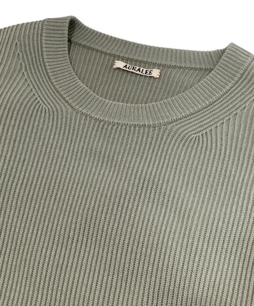 AURALEE（オーラリー）AURALEE (オーラリー) 19SS HARDTWIST-COTTON-RIB-KNIT（ハードツイストコットンリブニット）　A9SP02TR ライトグリーン サイズ:3の古着・服飾アイテム