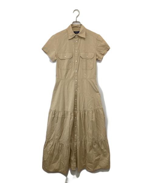 POLO RALPH LAUREN（ポロ・ラルフローレン）POLO RALPH LAUREN (ポロ・ラルフローレン) ティアードシャツコットンドレス ベージュ サイズ:2の古着・服飾アイテム