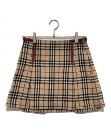 BURBERRY BLUE LABEL（バーバリー ブルー レーベル）の古着「ノバチェック柄ミニスカート」｜ベージュ