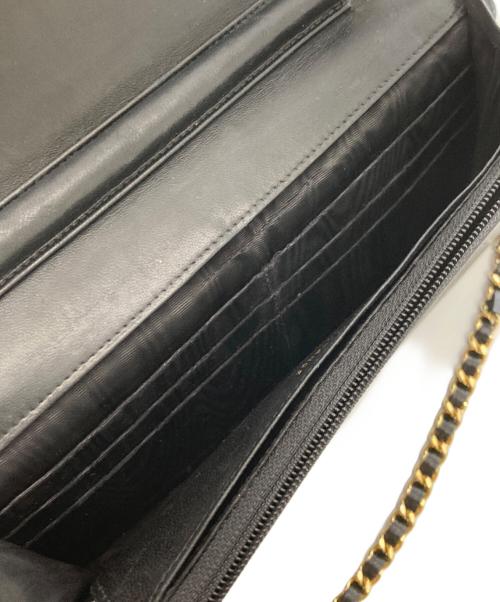 CHANEL（シャネル）CHANEL (シャネル) キャビアスキン  チェーンショルダーウォレット ブラックの古着・服飾アイテム