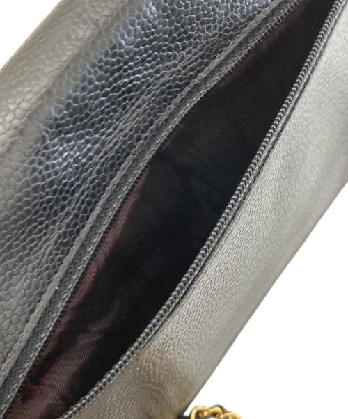 CHANEL（シャネル）CHANEL (シャネル) キャビアスキン  チェーンショルダーウォレット ブラックの古着・服飾アイテム