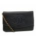 CHANEL（シャネル）の古着「キャビアスキン  チェーンショルダーウォレット」｜ブラック