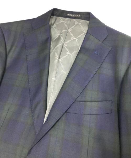 LORO PIANA（ロロピアーナ）LORO PIANA (ロロピアーナ) 段返し3Bテーラードジャケット　33K652 ネイビー×ダークグリーン サイズ:記載なしの古着・服飾アイテム