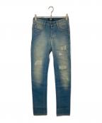 RAF BY RAF SIMONSラフバイ ラフシモンズ）の古着「Distressed Jeans ディストレスドジーンズ J020 D204」｜ブルー