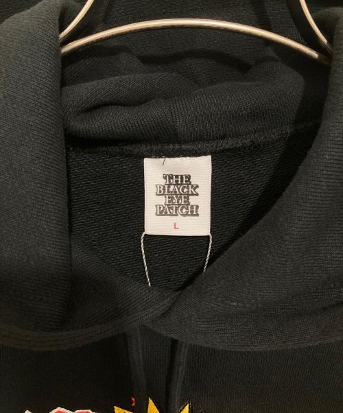 BlackEyePatch（ブラックアイパッチ）BlackEyePatch (ブラックアイパッチ) CRASH LOGO HOODIE クラッシュロゴフーディー　BEPSS26CS34 ブラック サイズ:Lの古着・服飾アイテム