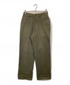 E.TAUTZイートーツ）の古着「ワイドチノトラウザーズ」｜オリーブ