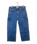 Calvin Klein Jeansカルバンクラインジーンズ）の古着「90s loose デニムカーゴパンツ　ナインティーズルーズ」｜インディゴ
