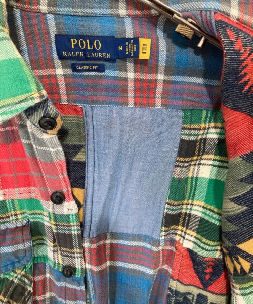 POLO RALPH LAUREN（ポロ・ラルフローレン）POLO RALPH LAUREN (ポロ・ラルフローレン) パッチワークシャツ マルチカラー サイズ:Mの古着・服飾アイテム