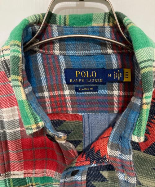 POLO RALPH LAUREN（ポロ・ラルフローレン）POLO RALPH LAUREN (ポロ・ラルフローレン) パッチワークシャツ マルチカラー サイズ:Mの古着・服飾アイテム