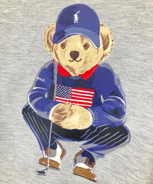 POLO GOLF（ポロ ゴルフ）POLO GOLF (ポロ ゴルフ) ポロベアプリントスウェット グレー サイズ:Lの古着・服飾アイテム