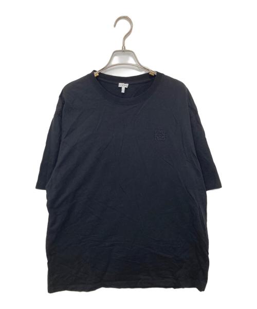 LOEWE（ロエベ）LOEWE (ロエベ) 花刺繍アナグラムロゴクルーネックTシャツ　H800Y22X11 ブラック サイズ:Mの古着・服飾アイテム