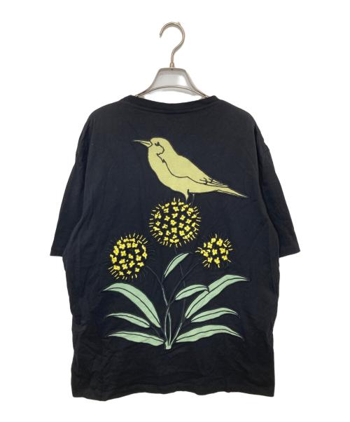 LOEWE（ロエベ）LOEWE (ロエベ) 花刺繍アナグラムロゴクルーネックTシャツ　H800Y22X11 ブラック サイズ:Mの古着・服飾アイテム