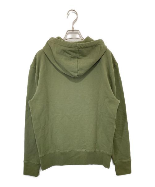 maison kitsune（メゾンキツネ）maison kitsune (メゾンキツネ) GREY FOX HEAD PATCH CLASSIC HOODIE グレーフォックスヘッドパッチクラシックパーカー　JM00312KM0001 オリーブ サイズ:Mの古着・服飾アイテム
