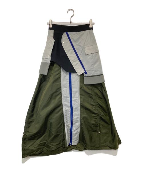 UN3D.（アンスリード）UN3D. (アンスリード) MA-1ドッキングスカート　522420801101-01 オリーブ サイズ:38の古着・服飾アイテム