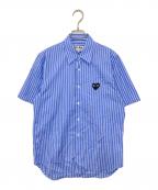 PLAY COMME des GARCONSプレイコムデギャルソン）の古着「AD2022　S/S ストライプシャツ　AZ-B022」｜スカイブルー