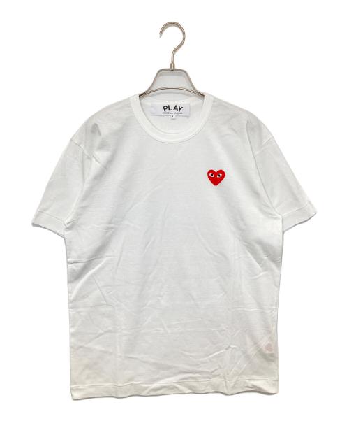 PLAY COMME des GARCONS（プレイコムデギャルソン）PLAY COMME des GARCONS (プレイコムデギャルソン) AD2022　RED HEART S/S Tee(レッドハート刺繍Tシャツ)　AZ-T108 ホワイト サイズ:Lの古着・服飾アイテム