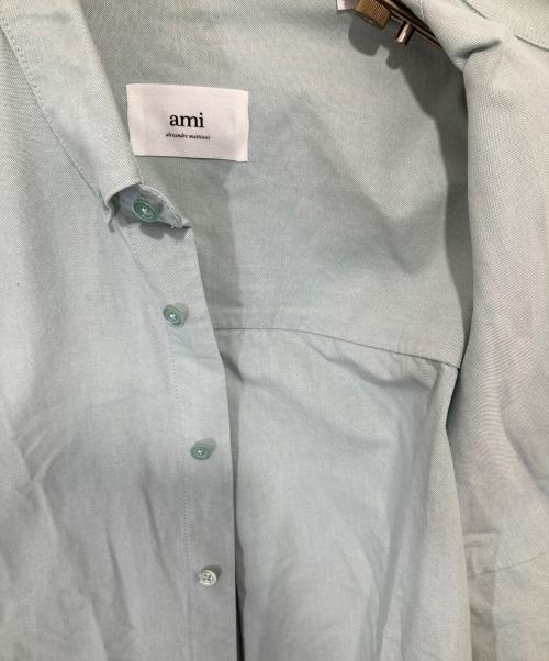 AMI Alexandre Mattiussi（アミアレクサンドルマテュッシ）AMI Alexandre Mattiussi (アミアレクサンドルマテュッシ) ハートロゴ刺繍ボタンダウンシャツ　HSH113.490 グリーン サイズ:39の古着・服飾アイテム