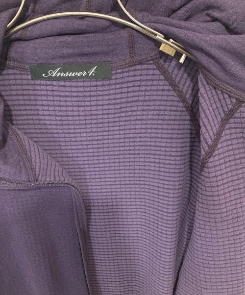 Answer4（アンサーフォー）Answer4 (アンサーフォー) Power Grid Full-Zip Hoodie パワーグリッドフルジップフーディー パープル サイズ:Lの古着・服飾アイテム