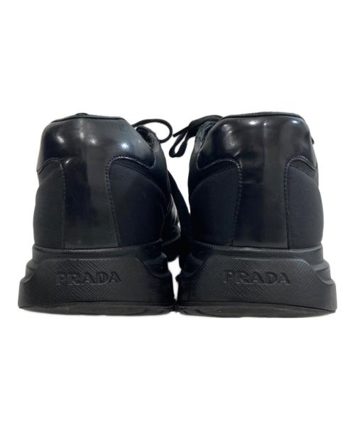 PRADA（プラダ）PRADA (プラダ) Prax 01 Re-Nylon ブラッシュドレザースニーカー　プラックス ナイロン　2EE369 ブラック サイズ:6の古着・服飾アイテム