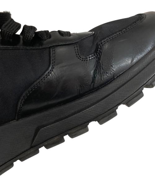 PRADA（プラダ）PRADA (プラダ) Prax 01 Re-Nylon ブラッシュドレザースニーカー　プラックス ナイロン　2EE369 ブラック サイズ:6の古着・服飾アイテム