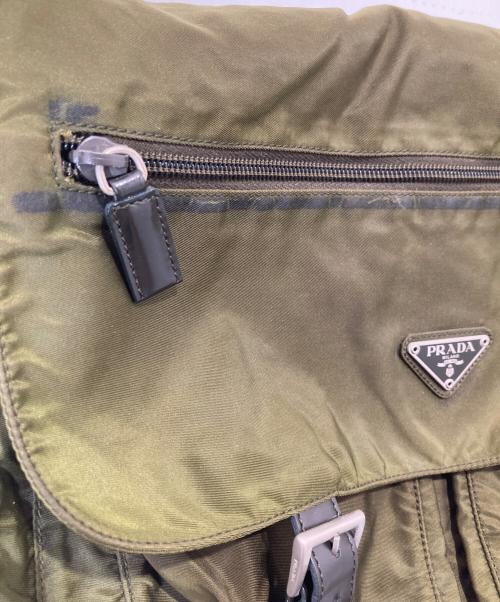 PRADA（プラダ）PRADA (プラダ) ナイロンショルダーバッグ　NYLON SHOULDER BAG　三角プレート　B1738F グリーンの古着・服飾アイテム