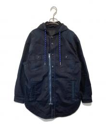 DIESEL（ディーゼル）の古着「D-SIMILAR-NE JOGG JEANS　オーバーサイズフーデッドデニムジャケット　切替ジャケット」｜ネイビー