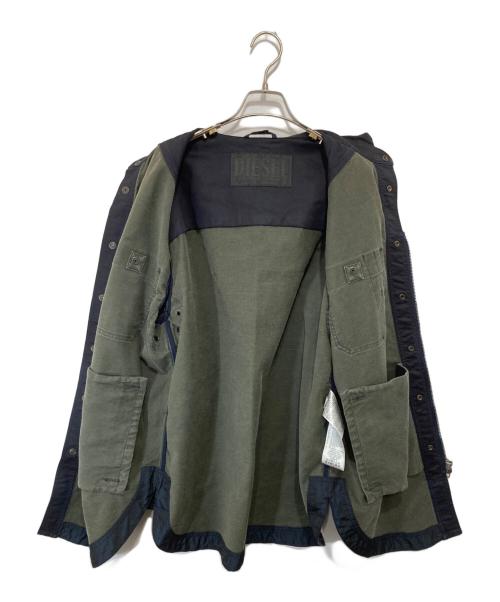 DIESEL（ディーゼル）DIESEL (ディーゼル) D-SIMILAR-NE JOGG JEANS　オーバーサイズフーデッドデニムジャケット　切替ジャケット ネイビー サイズ:xsの古着・服飾アイテム