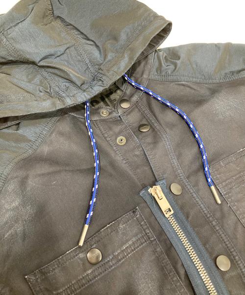 DIESEL（ディーゼル）DIESEL (ディーゼル) D-SIMILAR-NE JOGG JEANS　オーバーサイズフーデッドデニムジャケット　切替ジャケット ネイビー サイズ:xsの古着・服飾アイテム