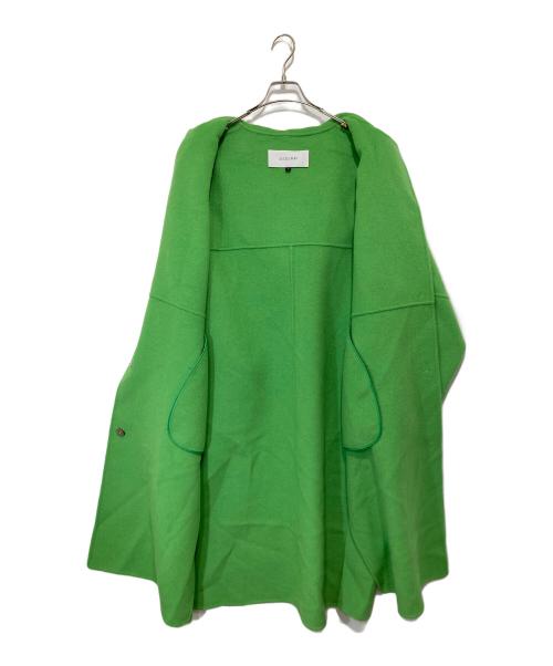 LE CIEL BLEU（ルシェルブルー）LE CIEL BLEU (ルシェルブルー) Hooded Over COAT フーデットオーバーコート 黄緑 サイズ:３６の古着・服飾アイテム