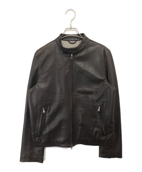 Cinquanta（チンクワンタ）Cinquanta (チンクワンタ) シープスキンシングルライダースジャケット　8310 ブラウン サイズ:46の古着・服飾アイテム