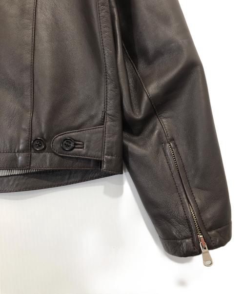 Cinquanta（チンクワンタ）Cinquanta (チンクワンタ) シープスキンシングルライダースジャケット　8310 ブラウン サイズ:46の古着・服飾アイテム