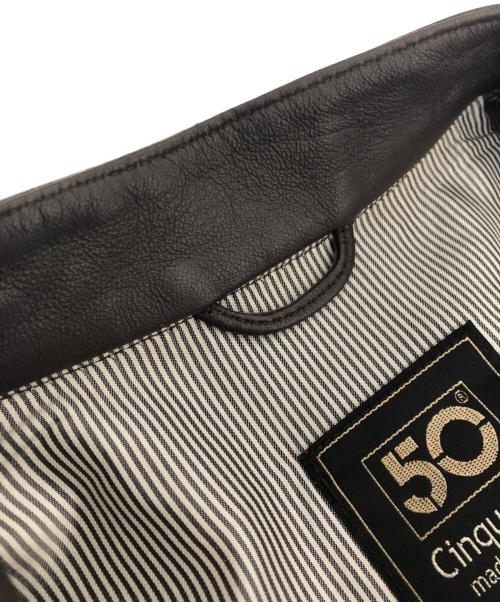 Cinquanta（チンクワンタ）Cinquanta (チンクワンタ) シープスキンシングルライダースジャケット　8310 ブラウン サイズ:46の古着・服飾アイテム