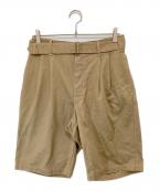 COMOLIコモリ）の古着「ベルテッドチノショーツ」｜ベージュ