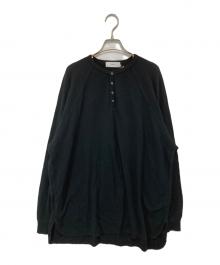 Graphpaper（グラフペーパー）の古着「Waffle L/S Henley Neck Tee（ワッフルロングスリーブ ヘンリーネック）　GU231-70318B」｜ブラック