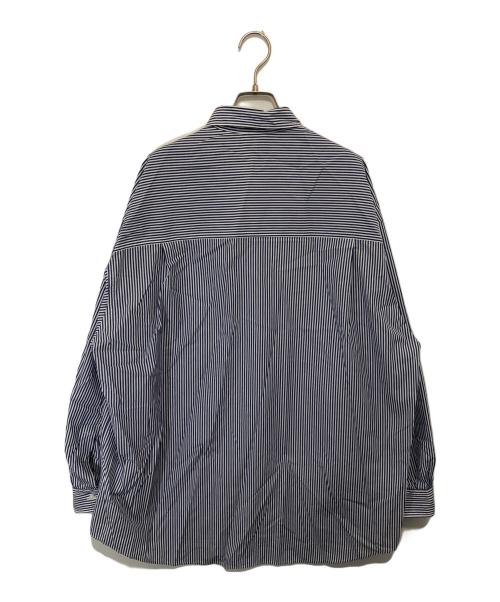 Graphpaper（グラフペーパー）Graphpaper Broad Stripe L/S Oversized Regular Collar Shirt（ブロードストライプ オーバーサイズド レギュラーカラーシャツ）　GM231-50216B ブルー サイズ:Fの古着・服飾アイテム