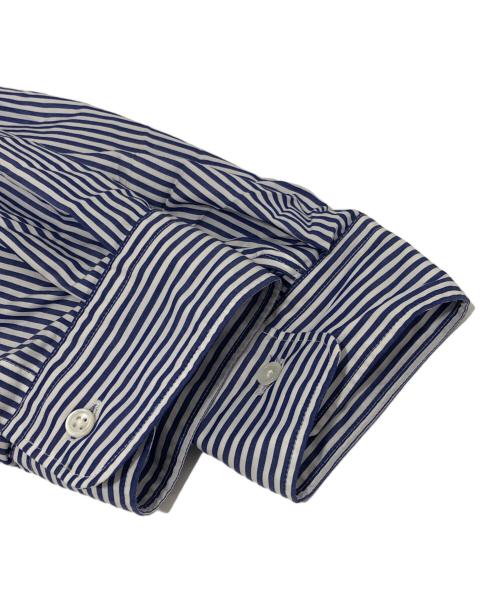 Graphpaper（グラフペーパー）Graphpaper Broad Stripe L/S Oversized Regular Collar Shirt（ブロードストライプ オーバーサイズド レギュラーカラーシャツ）　GM231-50216B ブルー サイズ:Fの古着・服飾アイテム
