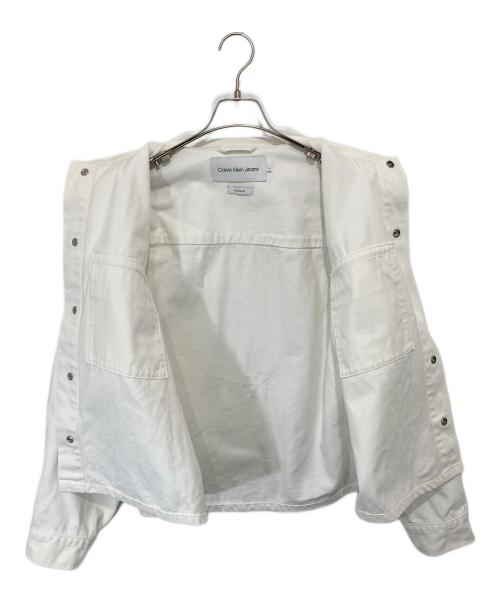 Calvin Klein（カルバンクライン）Calvin Klein (カルバンクライン) ボクシー シャツジャケット J325552 ホワイト サイズ:Sの古着・服飾アイテム