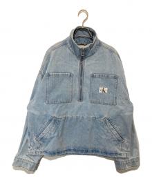 Calvin Klein Jeans（カルバンクラインジーンズ）の古着「ハーフジップデニムジャケット　J325550」｜ブルー